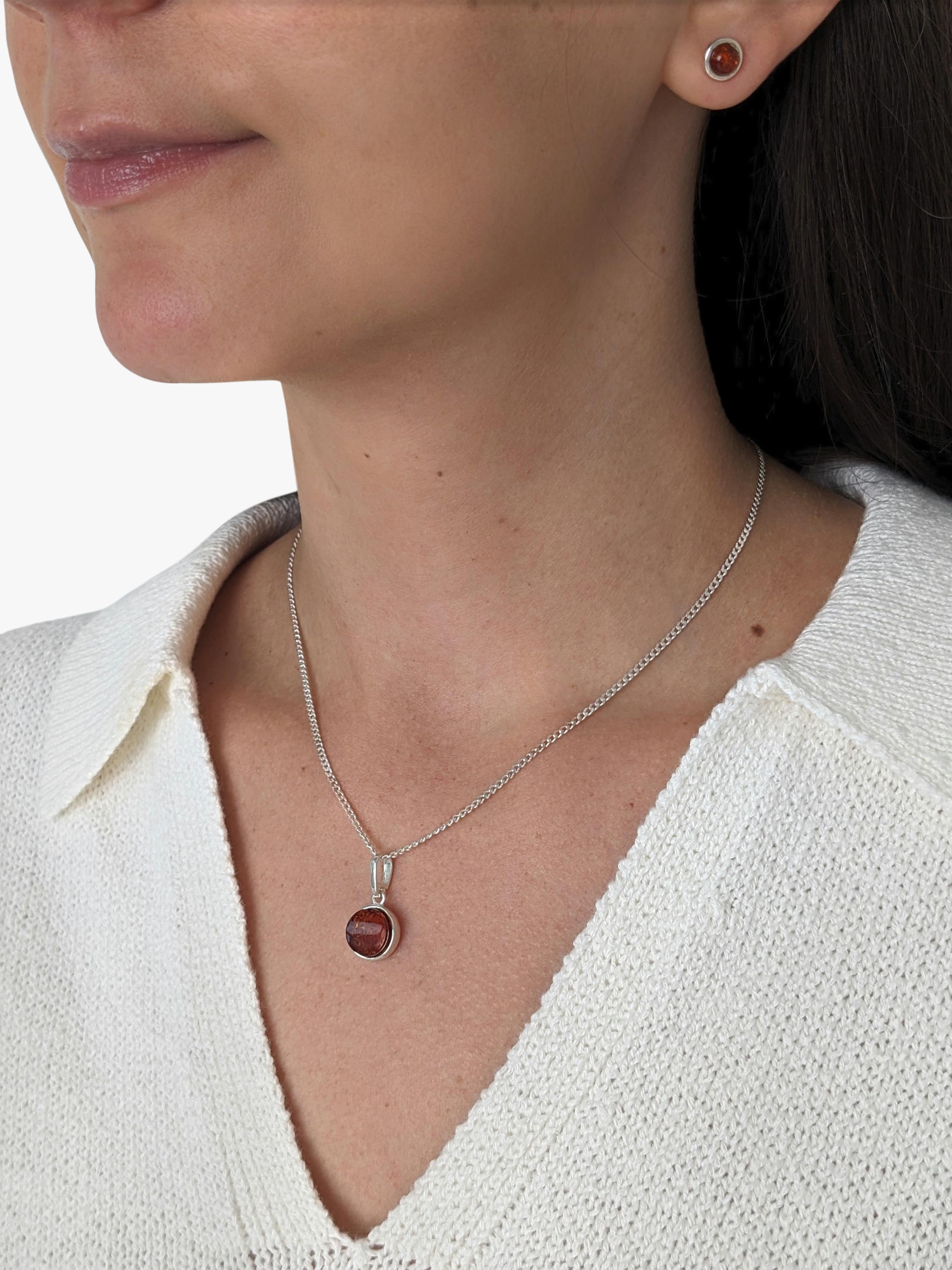 Be-Jewelled Bernstein-Stecker aus baltischem Bernstein in Sterlingsilber (britische Marke)