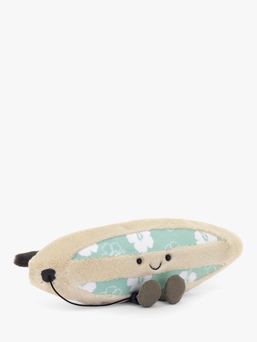 Surfboard Soft Toy with Smiling Face and Tropical Print