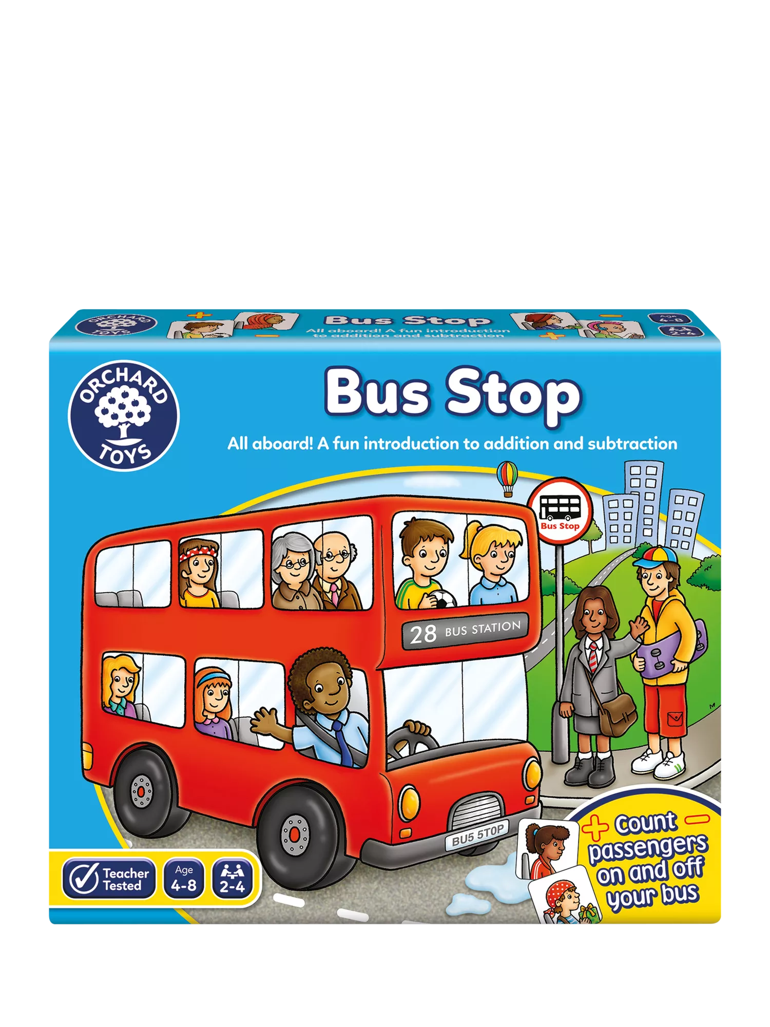 Orchard Toys Bus Stop Maths Game board game, imported from the UK