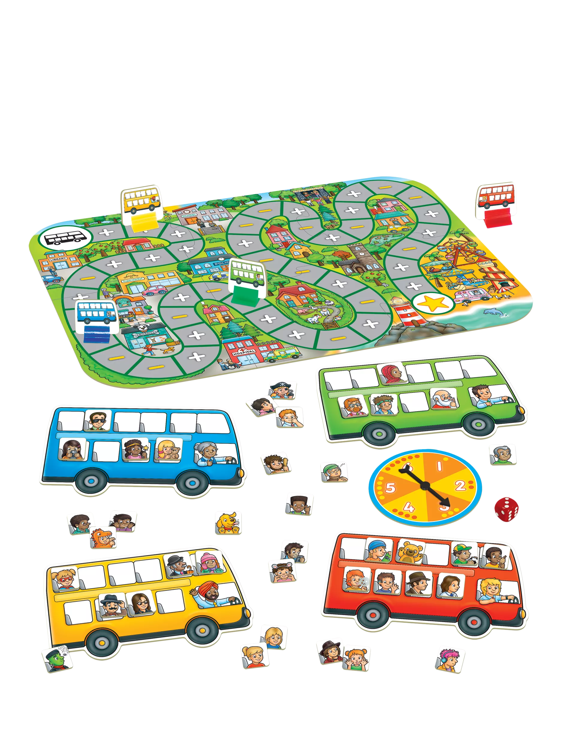 Orchard Toys Bus Stop Maths Game board game, imported from the UK