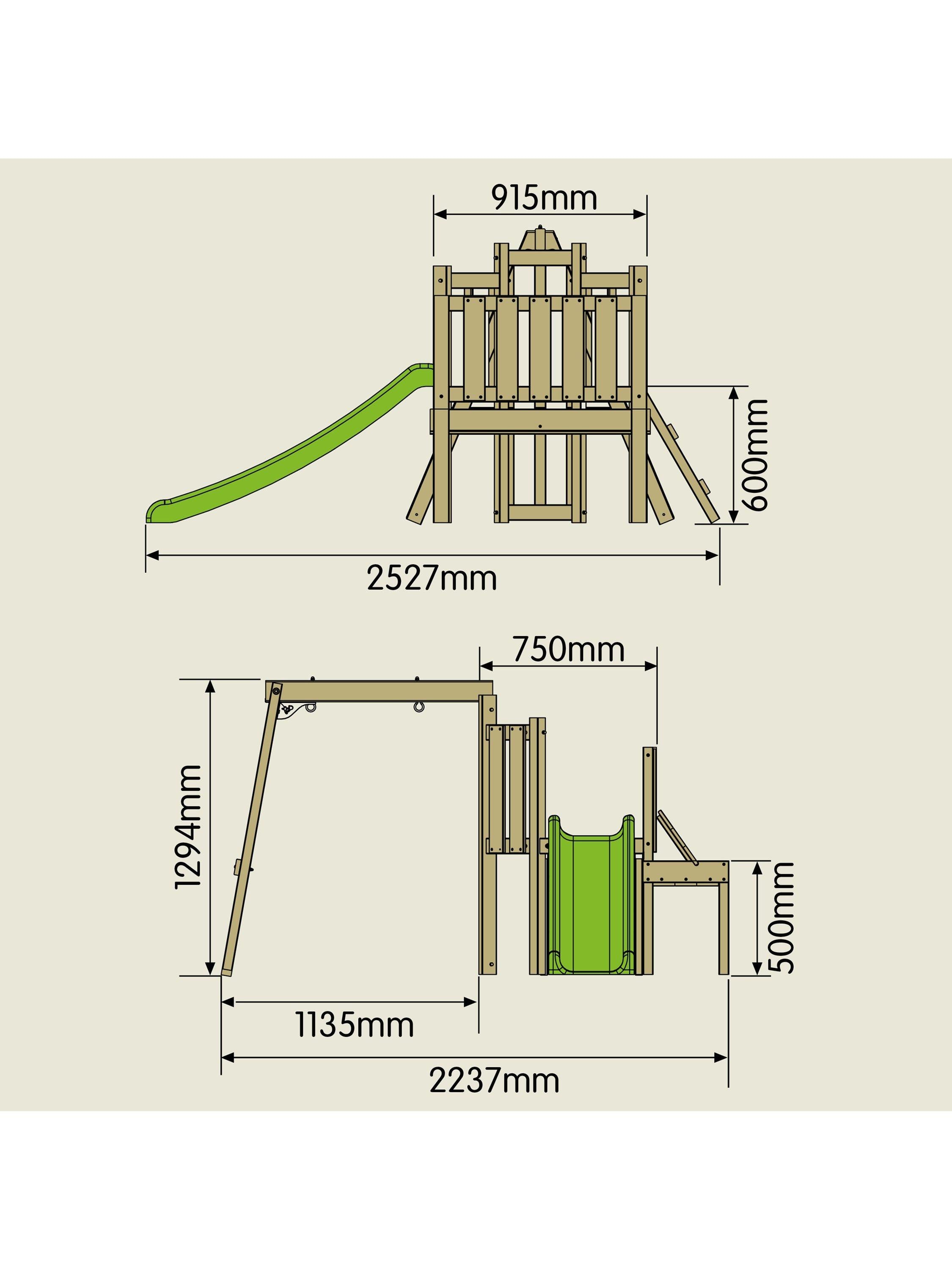 TP Toys toddler wooden swing set with slide and sandpit (British brand)