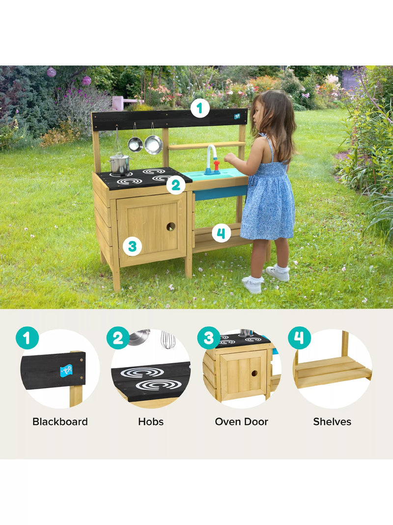 TP Toys Junior Chef Wooden Mud Kitchen outdoor playset - British product
