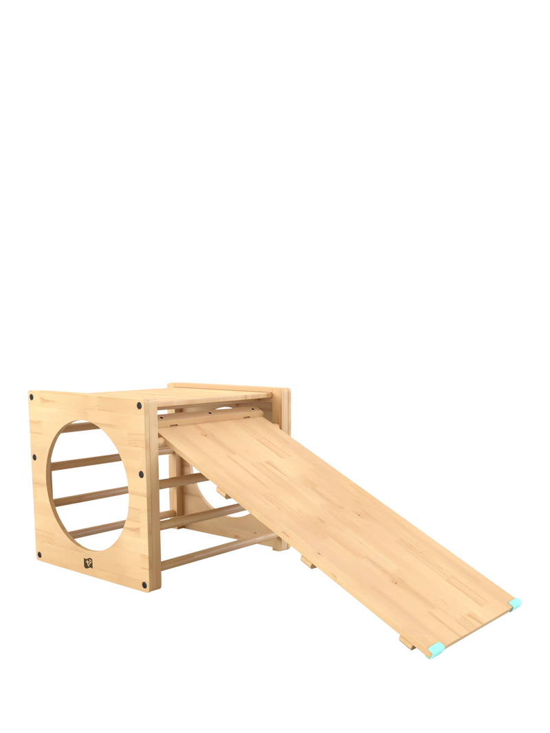 TP Toys wooden climbing cube with bridge and slide (British brand)