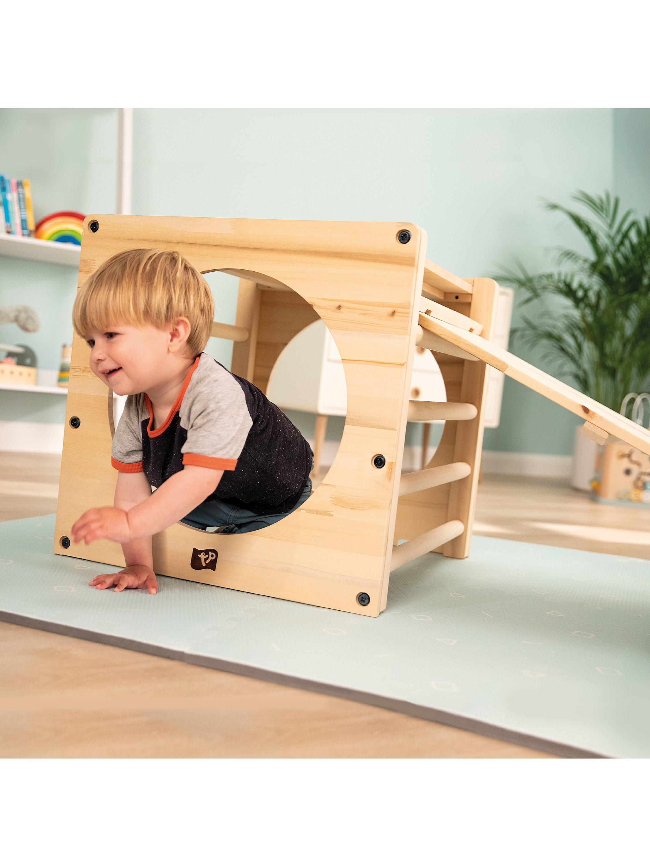 TP Toys wooden climbing cube with bridge and slide (British brand)