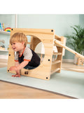 TP Toys wooden climbing cube with bridge and slide (British brand)