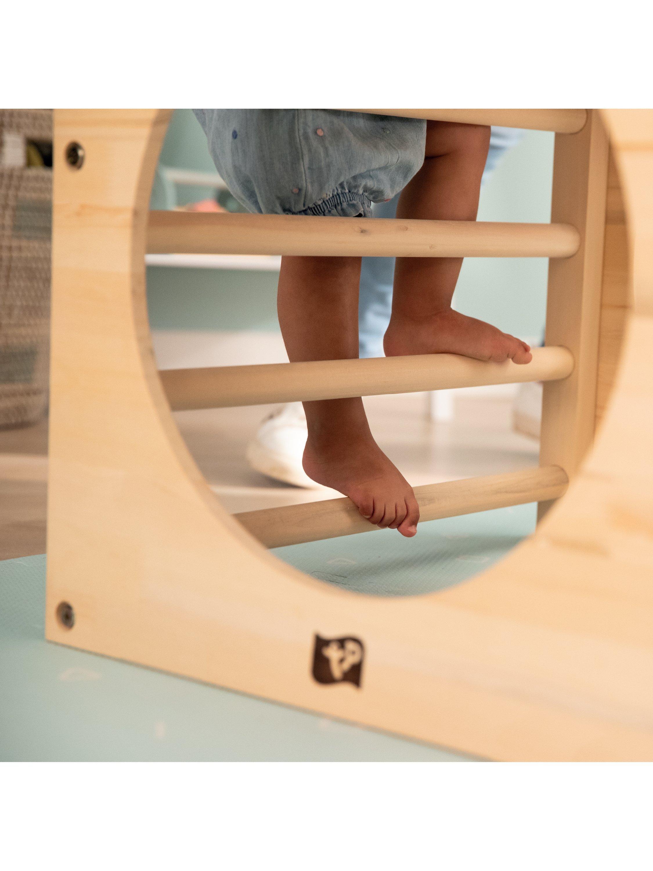 TP Toys wooden climbing cube with bridge and slide (British brand)