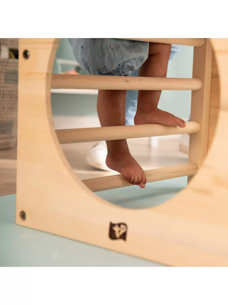 TP Toys wooden climbing cube with bridge and slide (British brand)