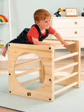 TP Toys wooden climbing cube with bridge and slide (British brand)