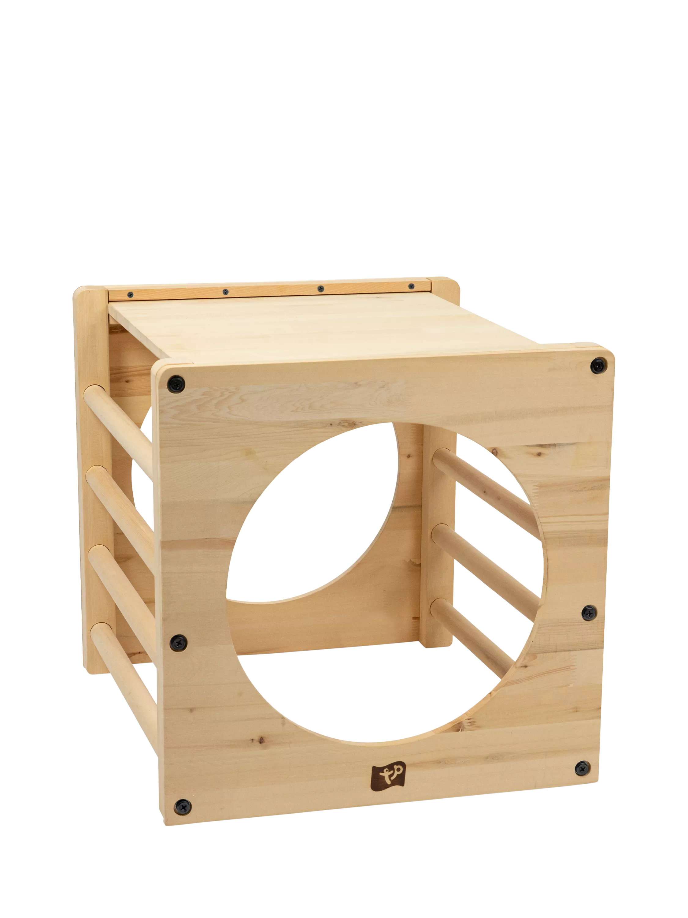 TP Toys wooden climbing cube with bridge and slide (British brand)