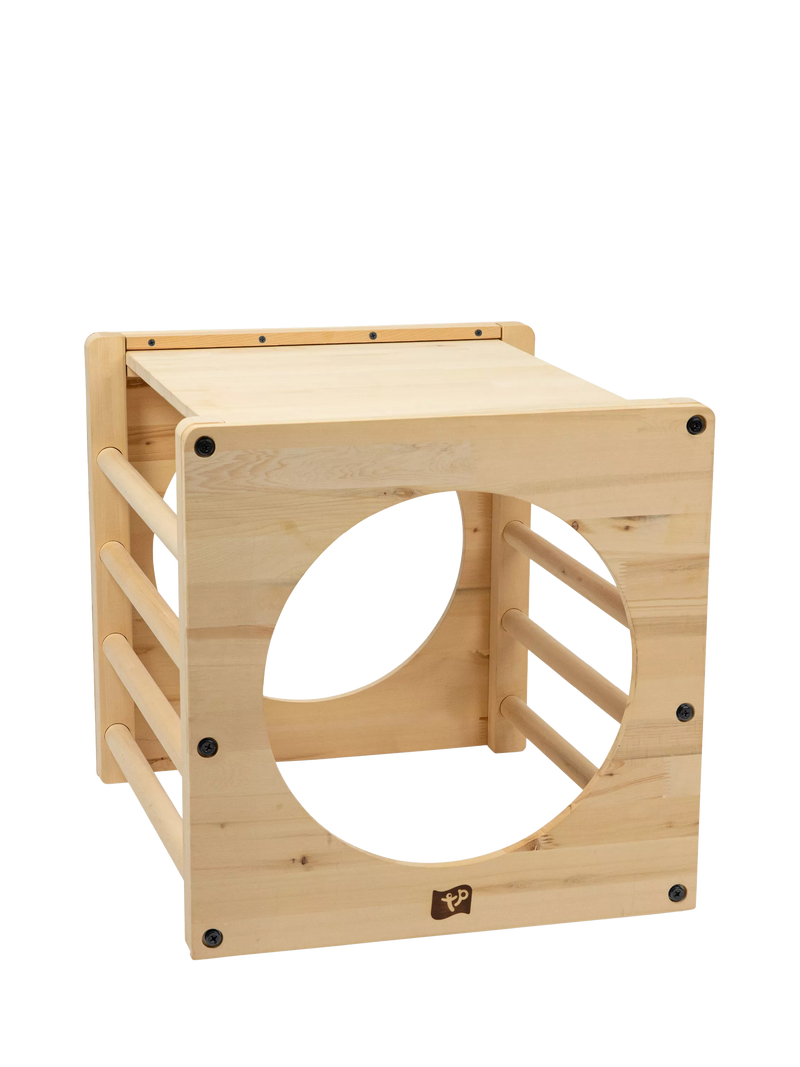 TP Toys wooden climbing cube with bridge and slide (British brand)