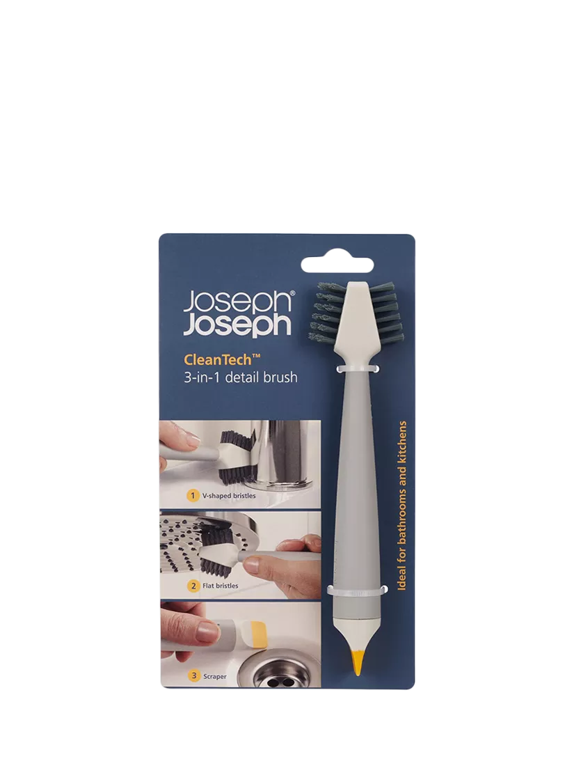 Joseph Joseph CleanTech 2-in-1 Detail Brush Light Stone - British product