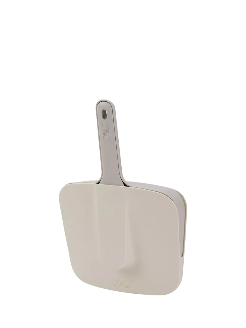 Joseph Joseph wall mounted dustpan and brush, stone, UK version