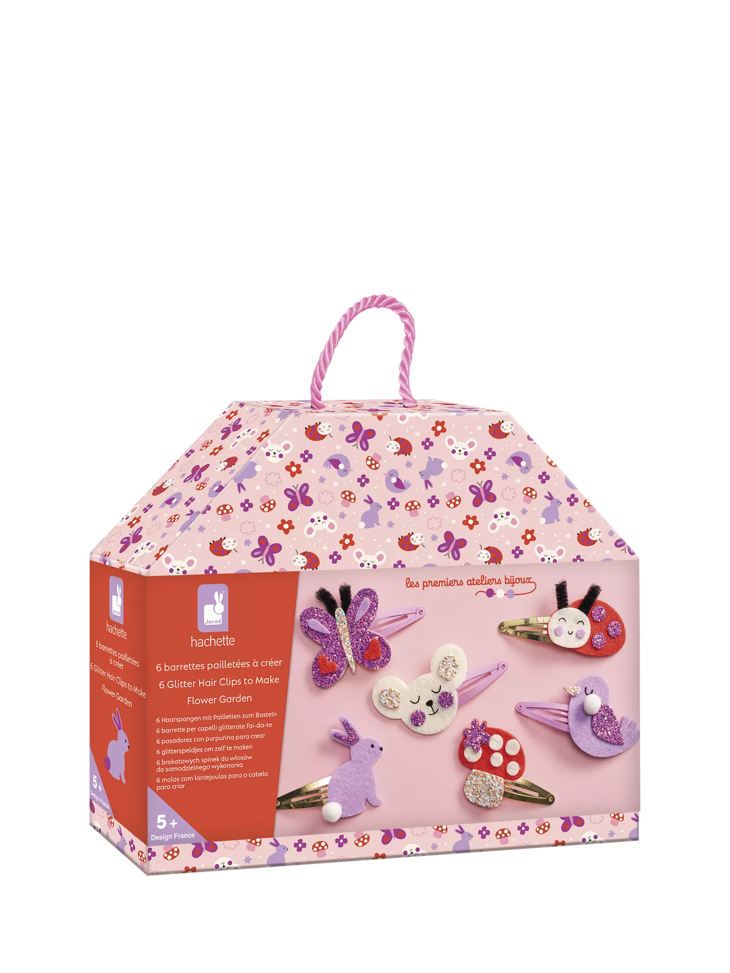 Janod kids hair clips craft kit flower garden, imported from the UK
