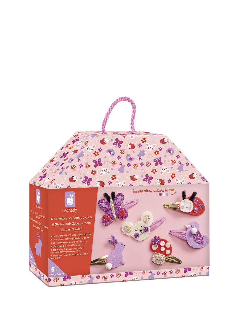 Janod kids hair clips craft kit flower garden, imported from the UK
