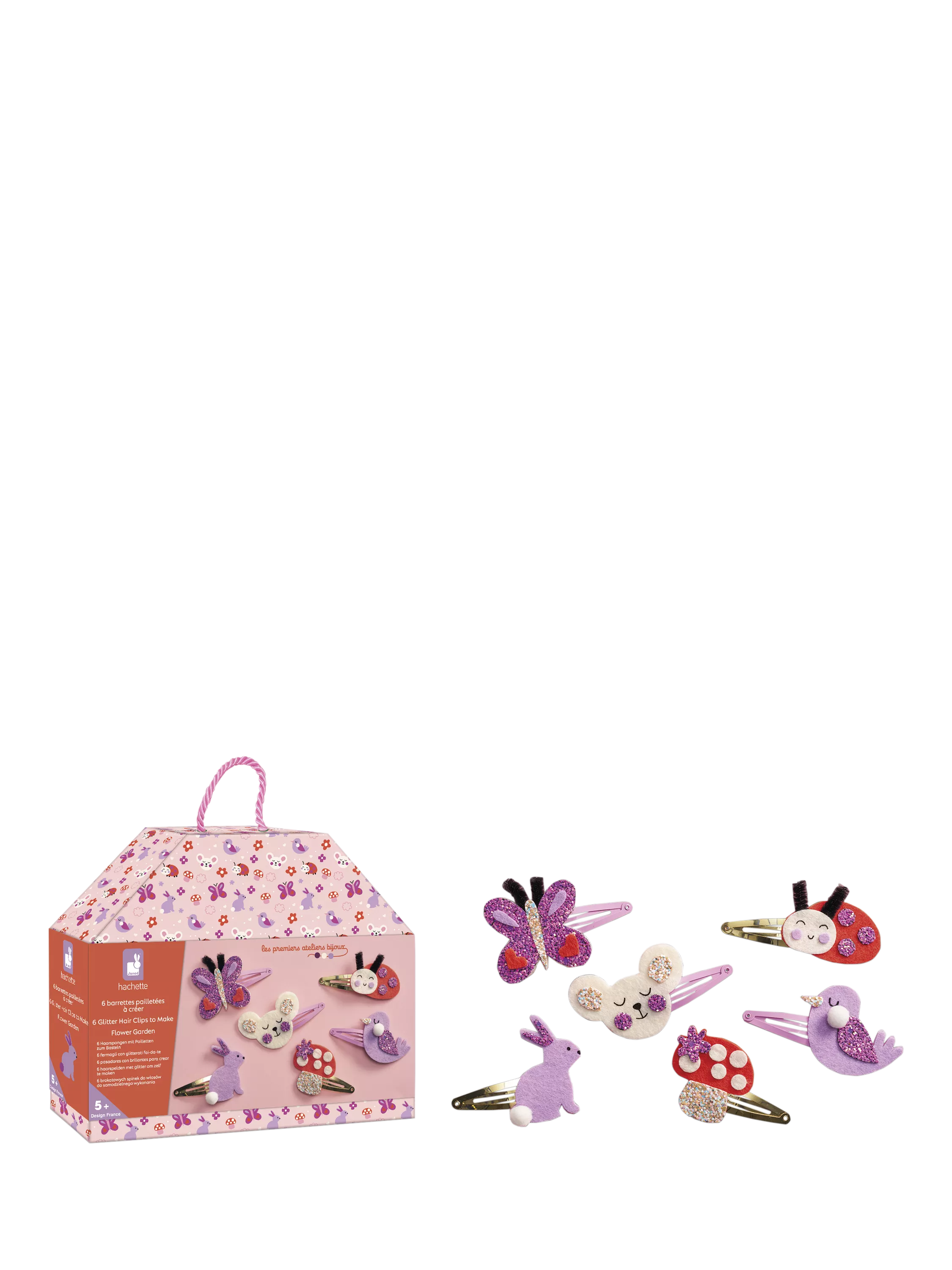 Janod kids hair clips craft kit flower garden, imported from the UK