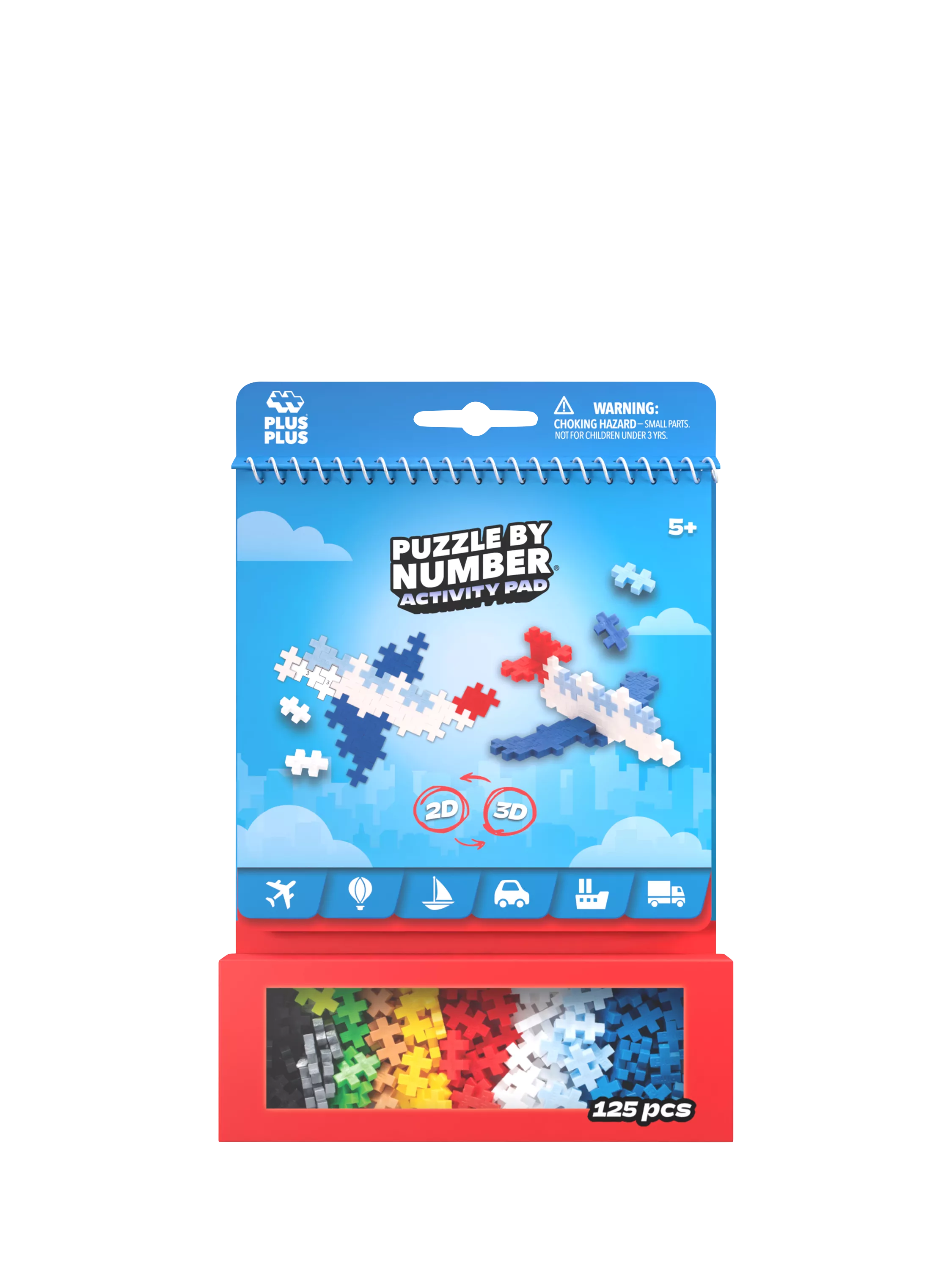 Plus-Plus Puzzle by Number Transportation Activity Pad 125 pieces (British brand)