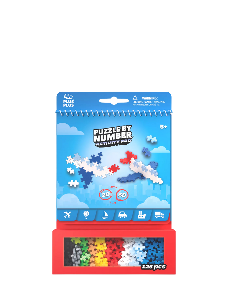 Plus-Plus Puzzle by Number Transportation Activity Pad 125 pieces (British brand)