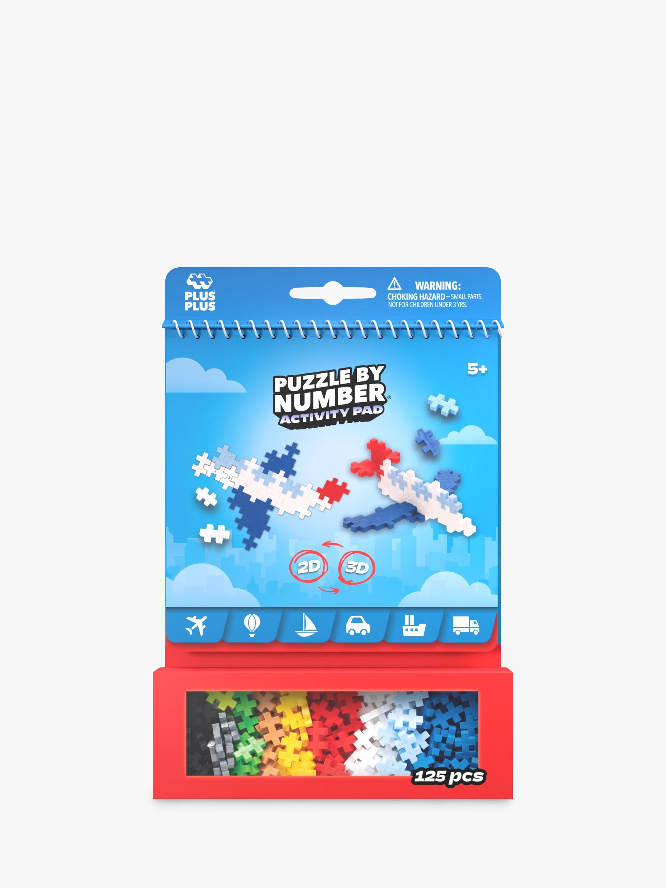 Plus-Plus Puzzle by Number Transportation Activity Pad 125 pieces (British brand)