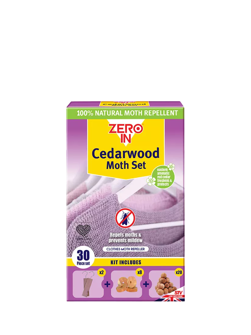 Zeroin Zedernholz Mottenabwehr-Set (britische Marke)