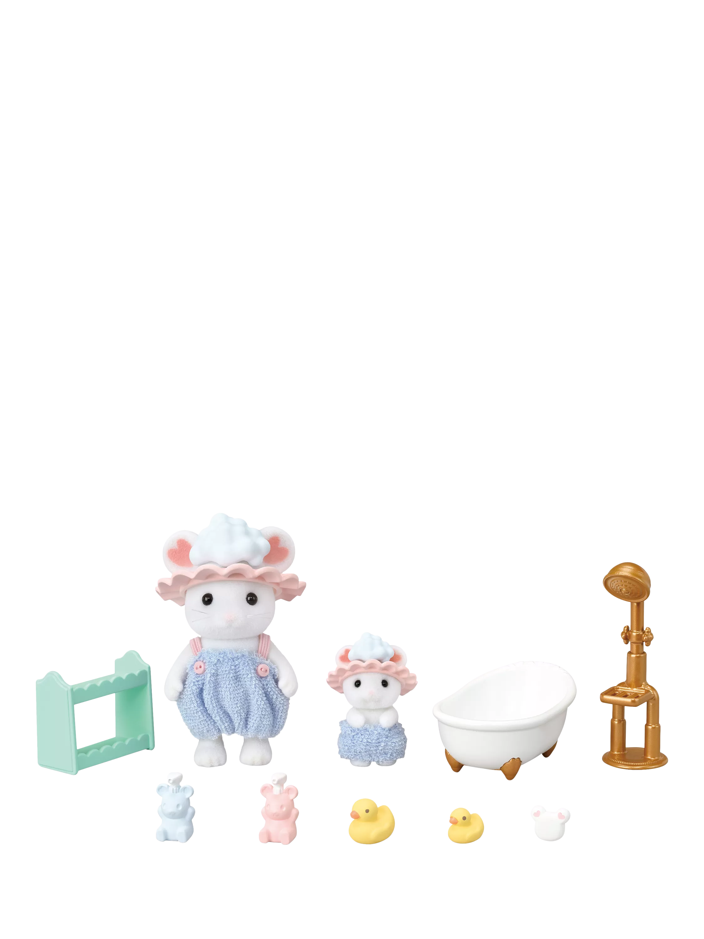 Sylvanian Families Bath Time Bubble Siblings set with Marshmallow Mouse figures - British product