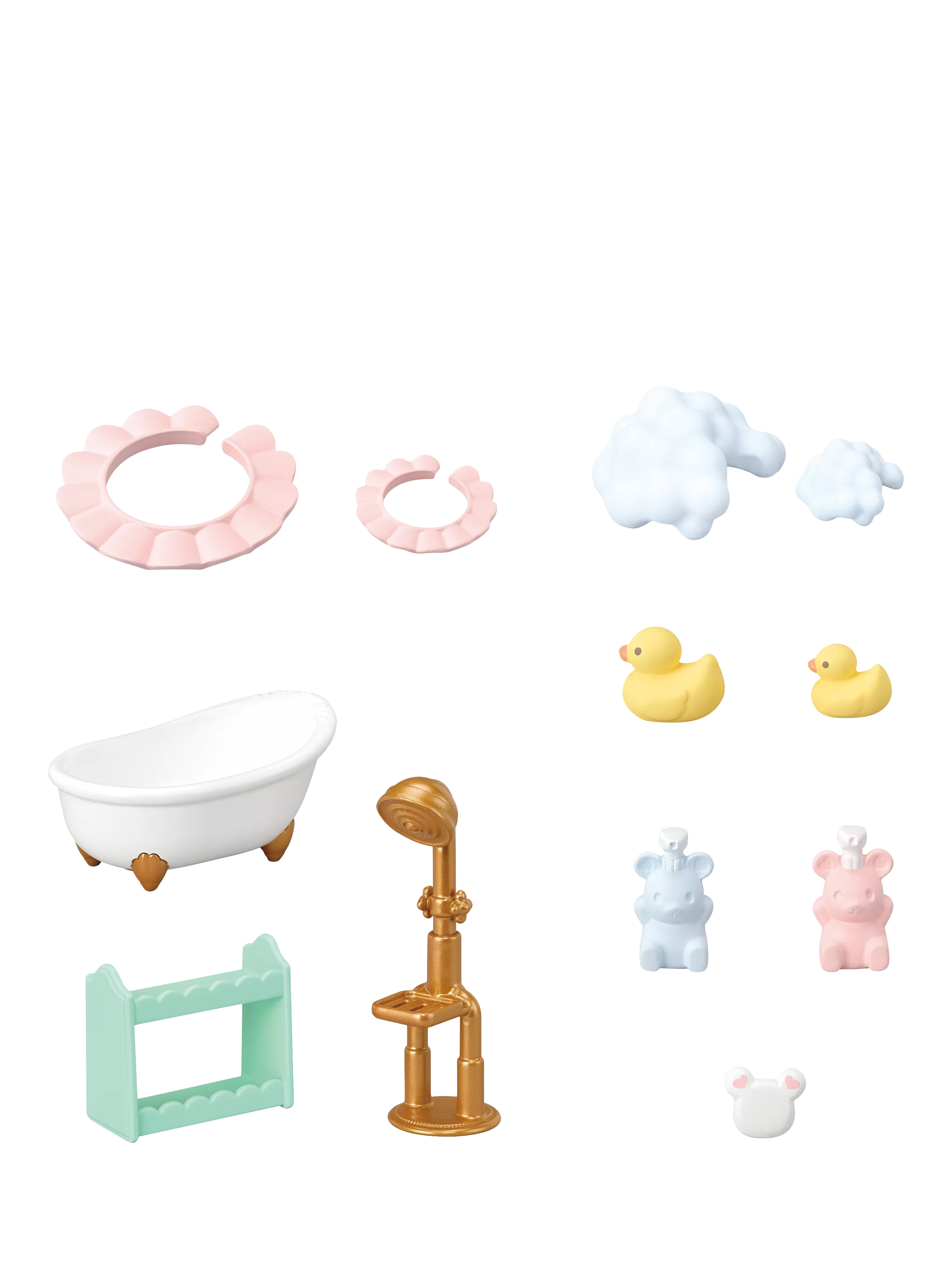 Sylvanian Families Bath Time Bubble Siblings set with Marshmallow Mouse figures - British product