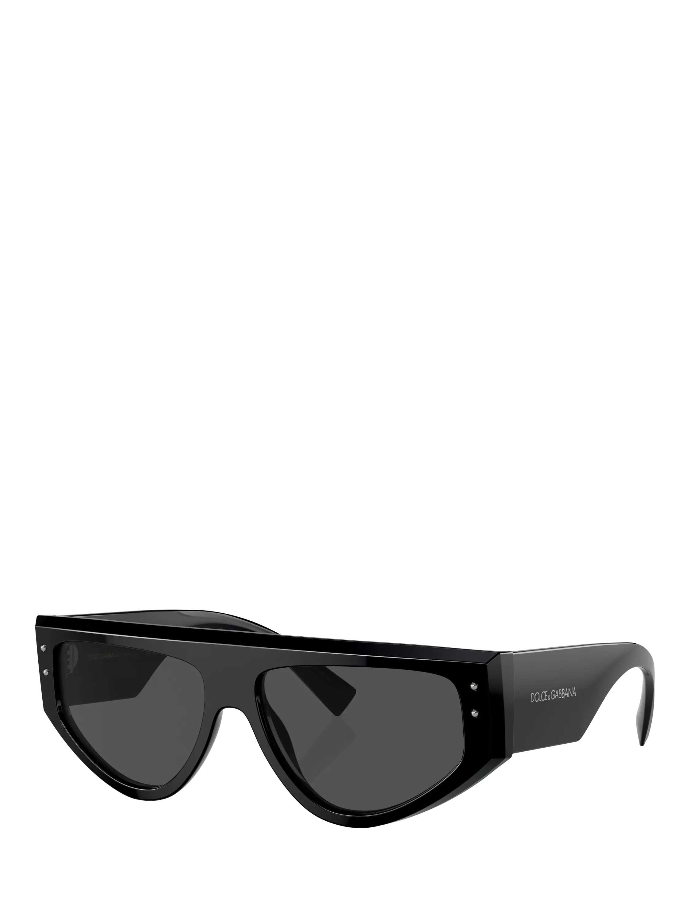 Dolce & Gabbana unregelmäßige Sonnenbrille schwarzer Acetatrahmen - Britisches Produkt