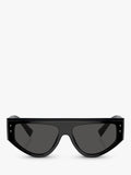 Dolce & Gabbana unregelmäßige Sonnenbrille schwarzer Acetatrahmen - Britisches Produkt