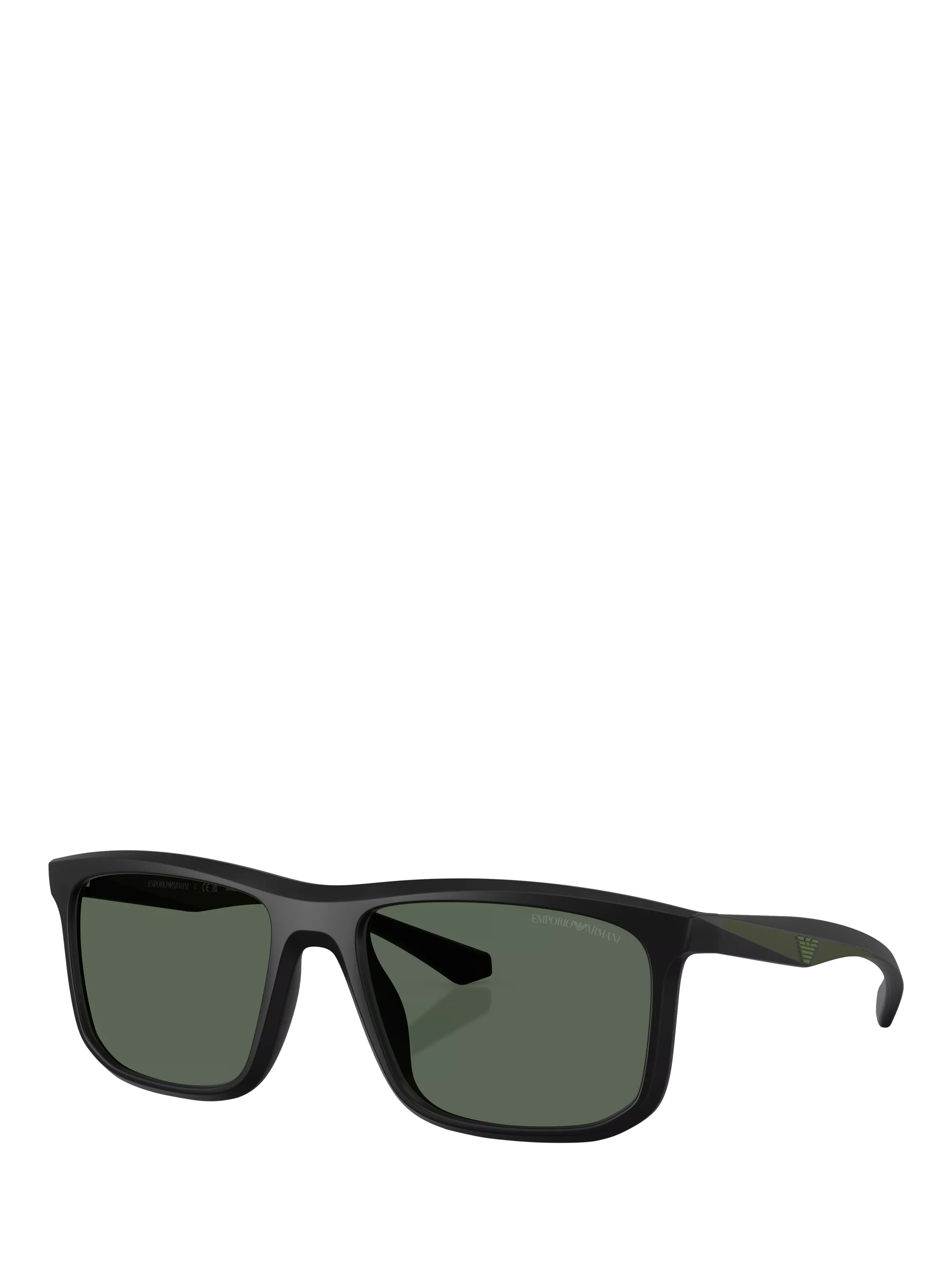 Emporio Armani men's square sunglasses matte black 57mm (British brand)