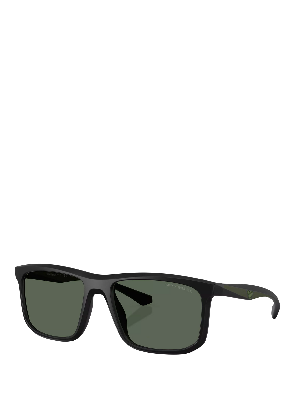 Emporio Armani men's square sunglasses matte black 57mm (British brand)