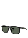 Emporio Armani men's square sunglasses matte black 57mm (British brand)
