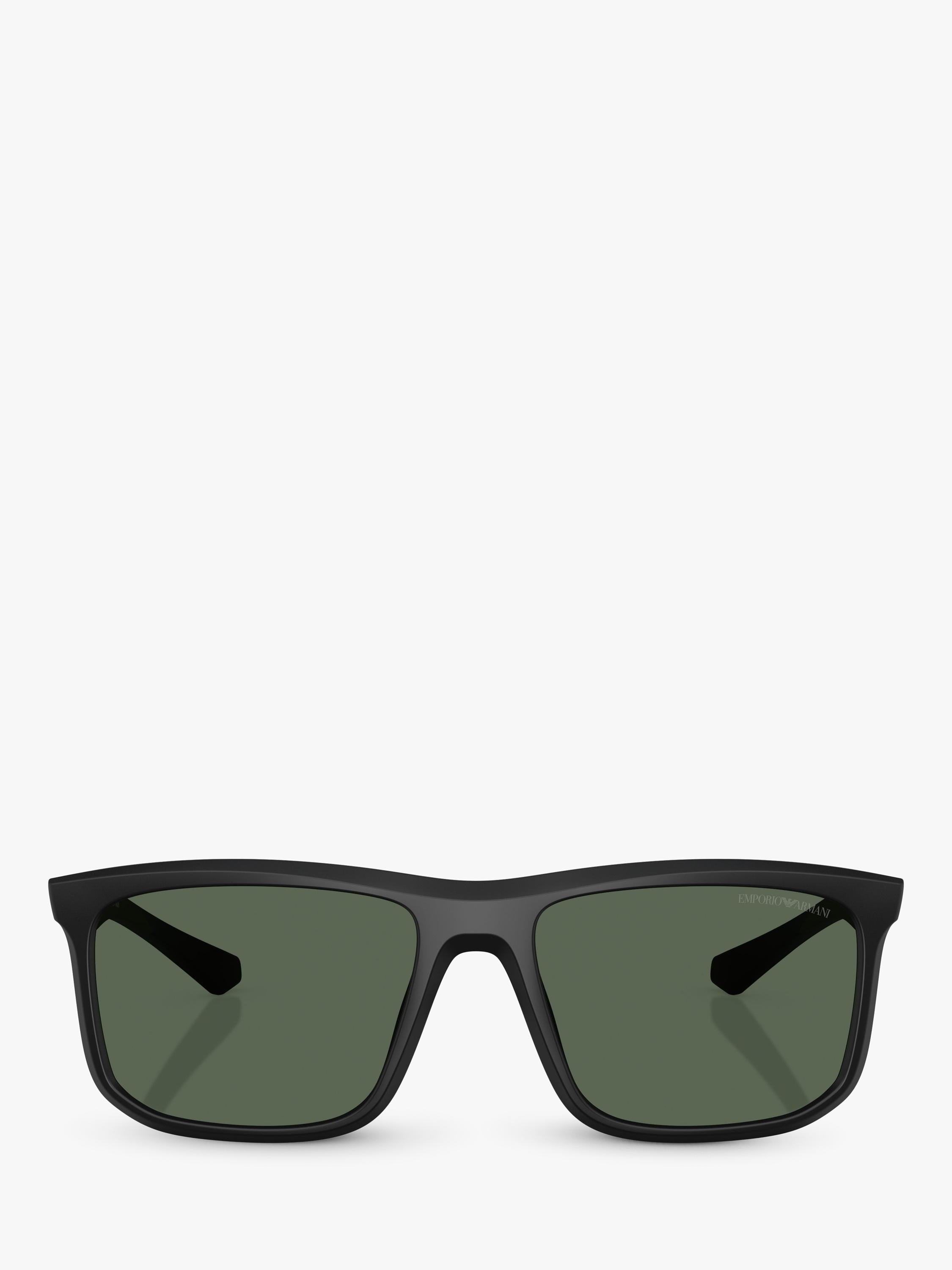 Emporio Armani men's square sunglasses matte black 57mm (British brand)