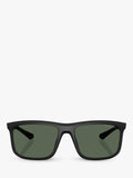 Emporio Armani men's square sunglasses matte black 57mm (British brand)