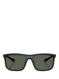 Emporio Armani men's square sunglasses matte black 57mm (British brand)