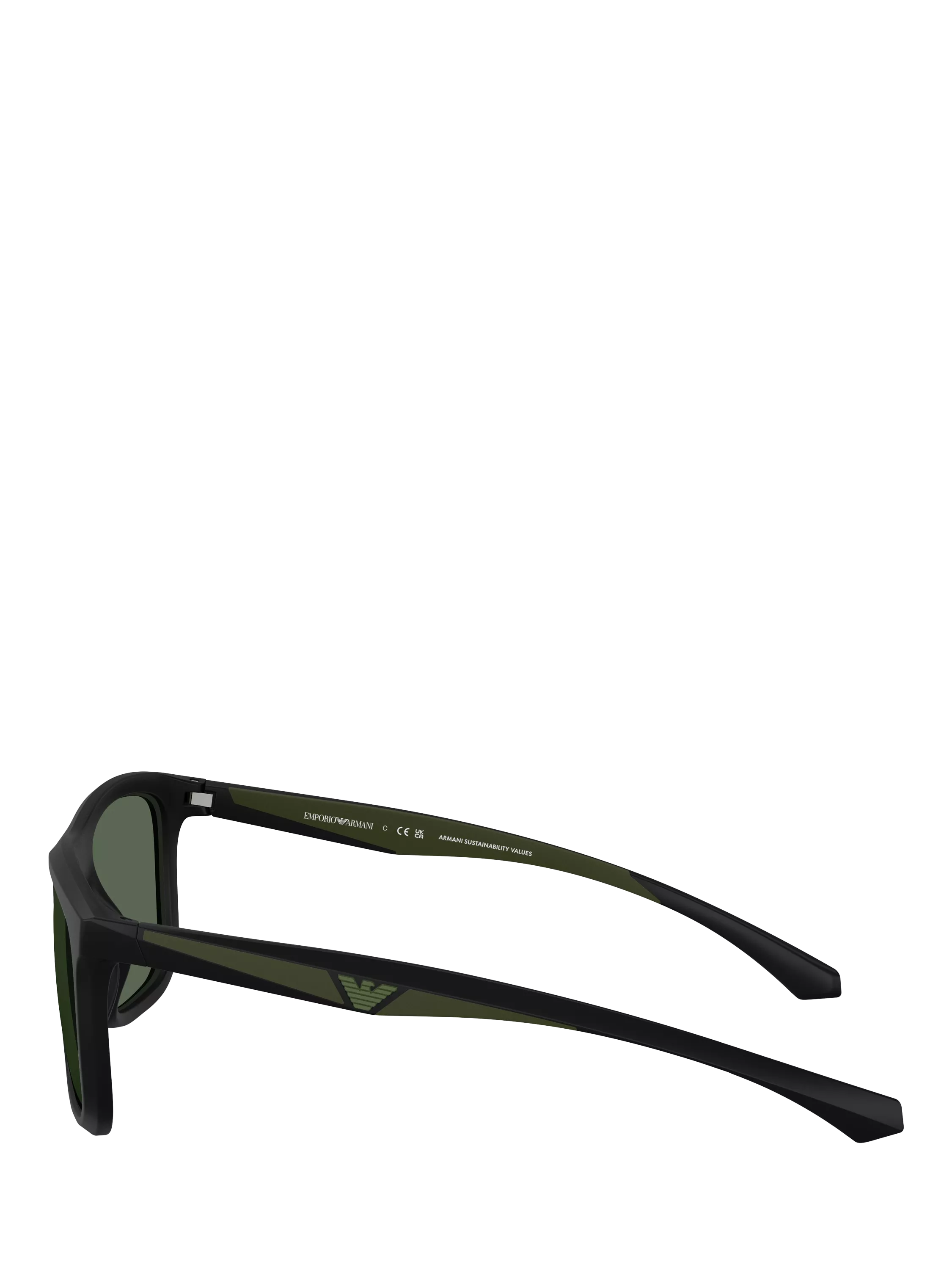Emporio Armani men's square sunglasses matte black 57mm (British brand)