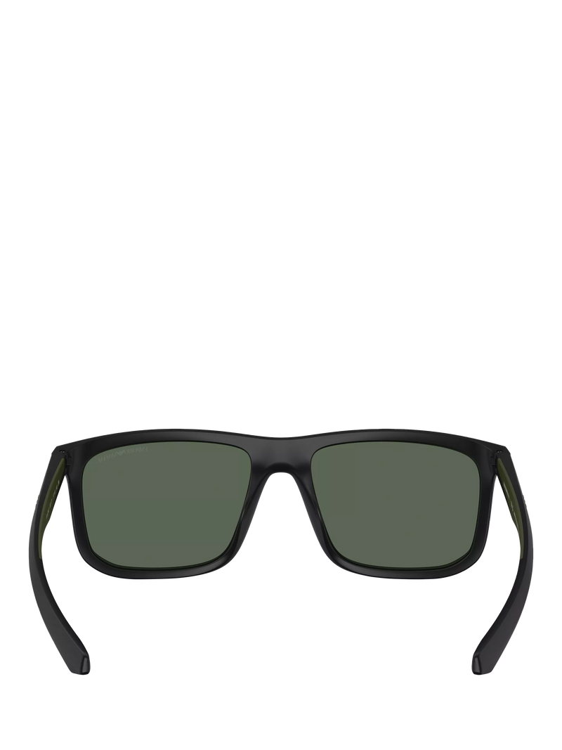 Emporio Armani men's square sunglasses matte black 57mm (British brand)