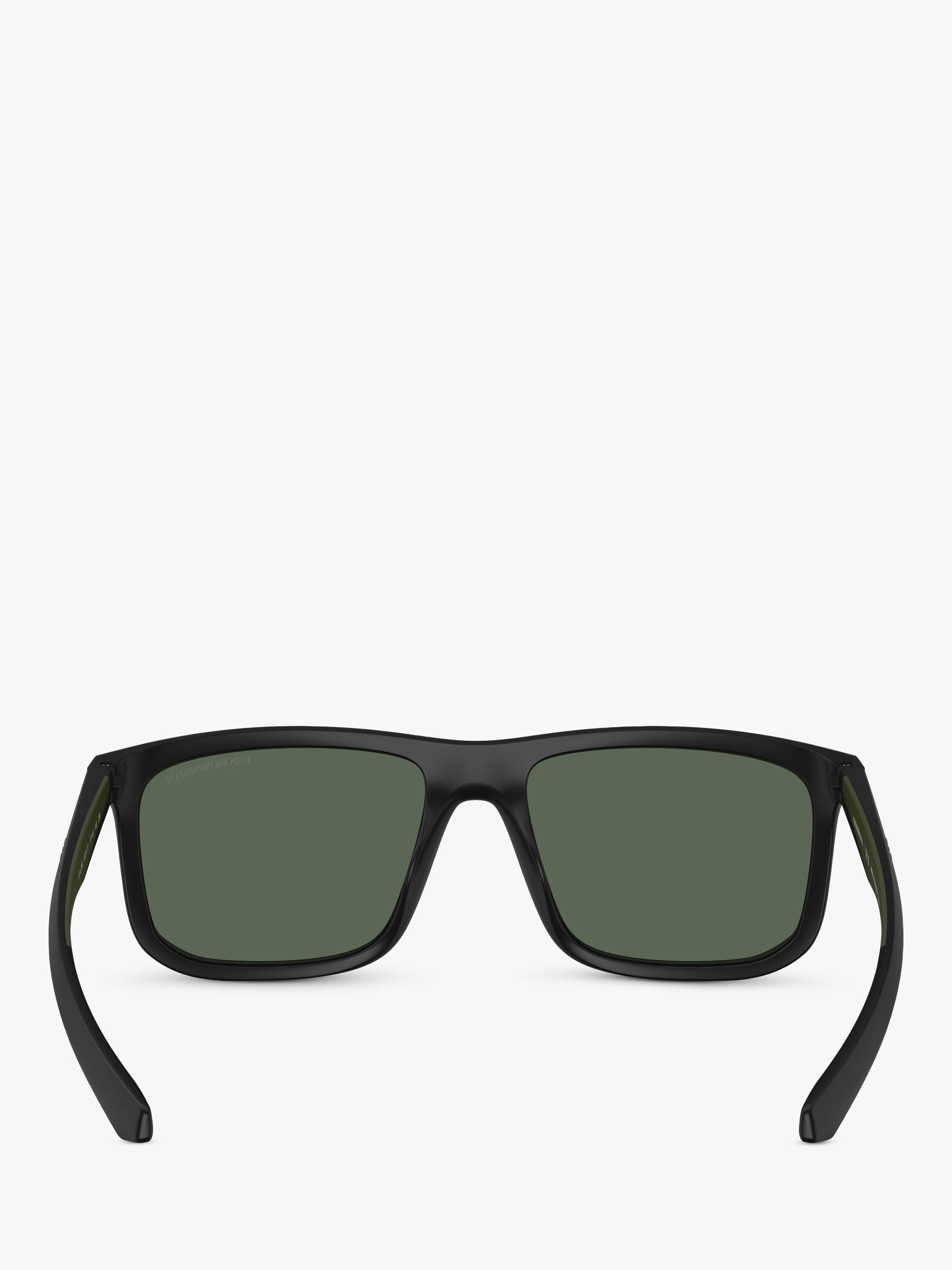 Emporio Armani men's square sunglasses matte black 57mm (British brand)