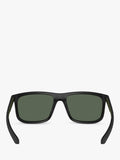 Emporio Armani men's square sunglasses matte black 57mm (British brand)