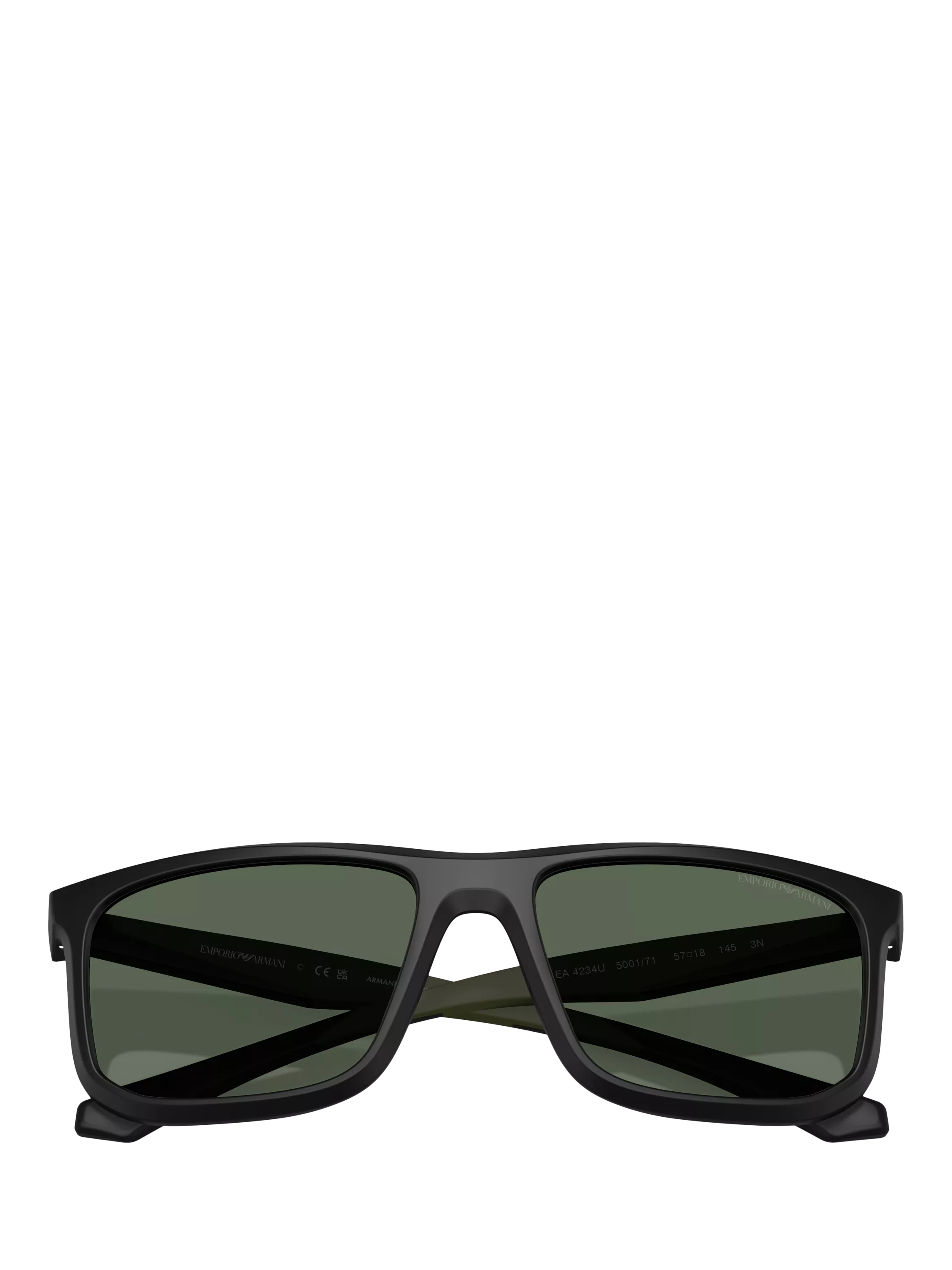 Emporio Armani men's square sunglasses matte black 57mm (British brand)