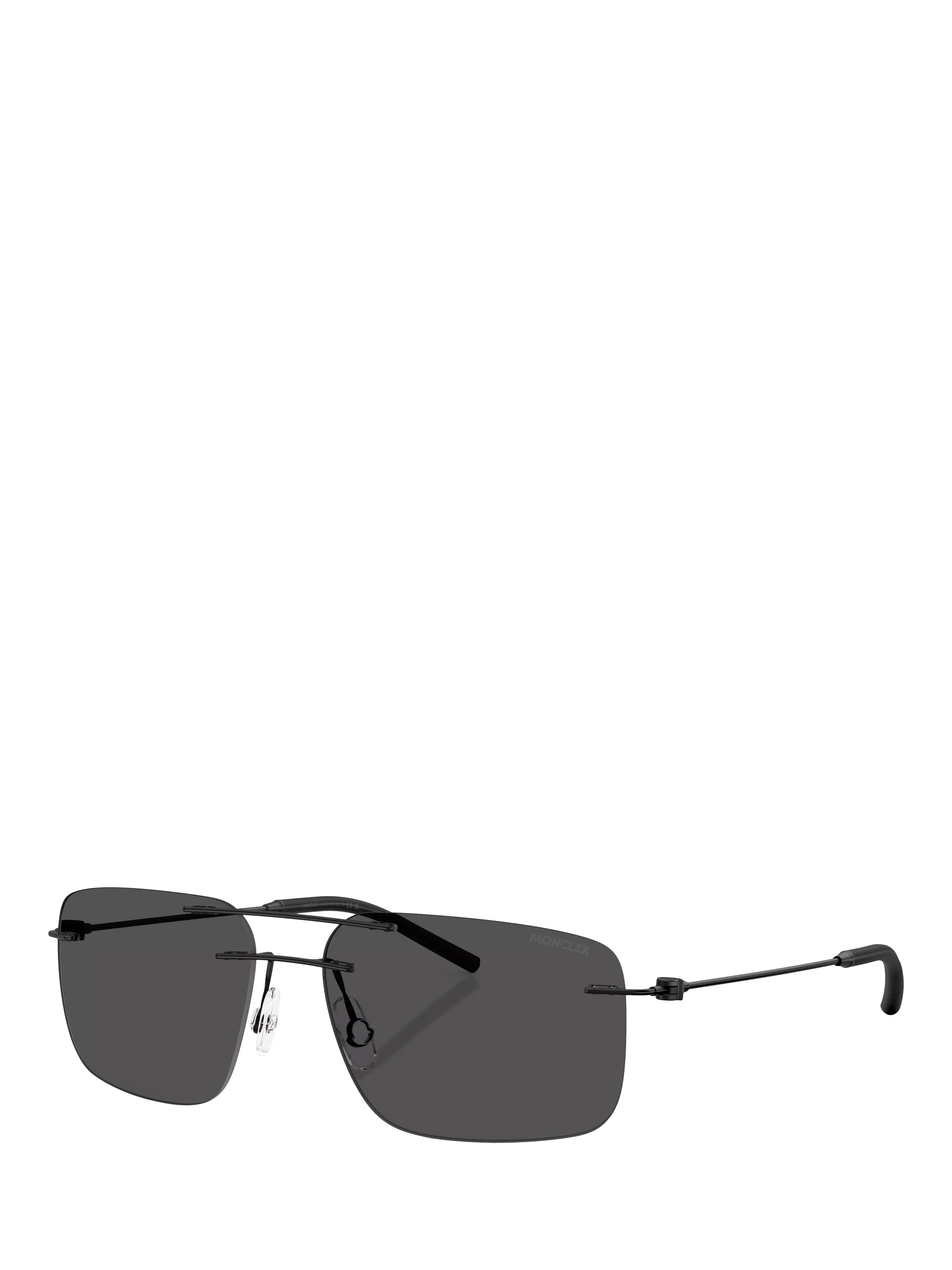 Moncler rectangular sunglasses matte black 56mm, imported from the UK