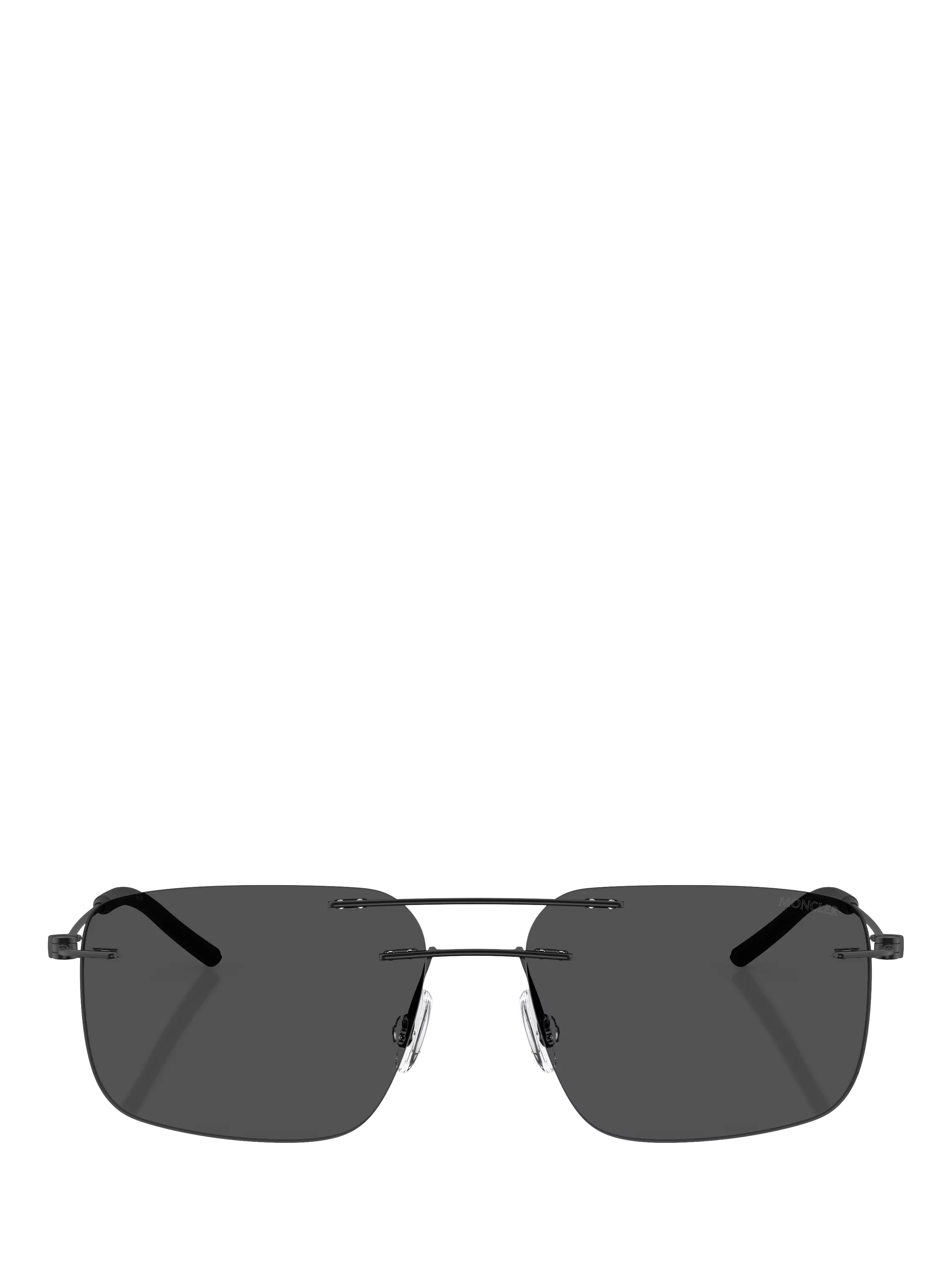Moncler rectangular sunglasses matte black 56mm, imported from the UK