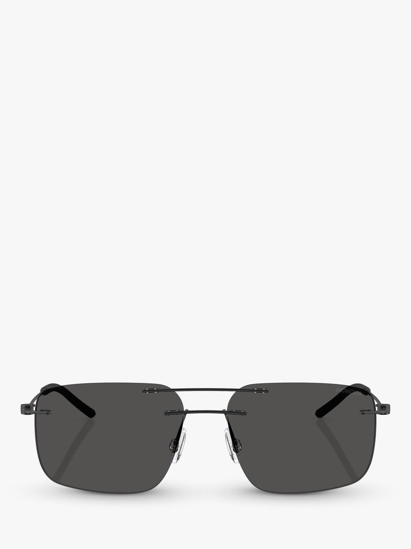 Moncler rectangular sunglasses matte black 56mm, imported from the UK