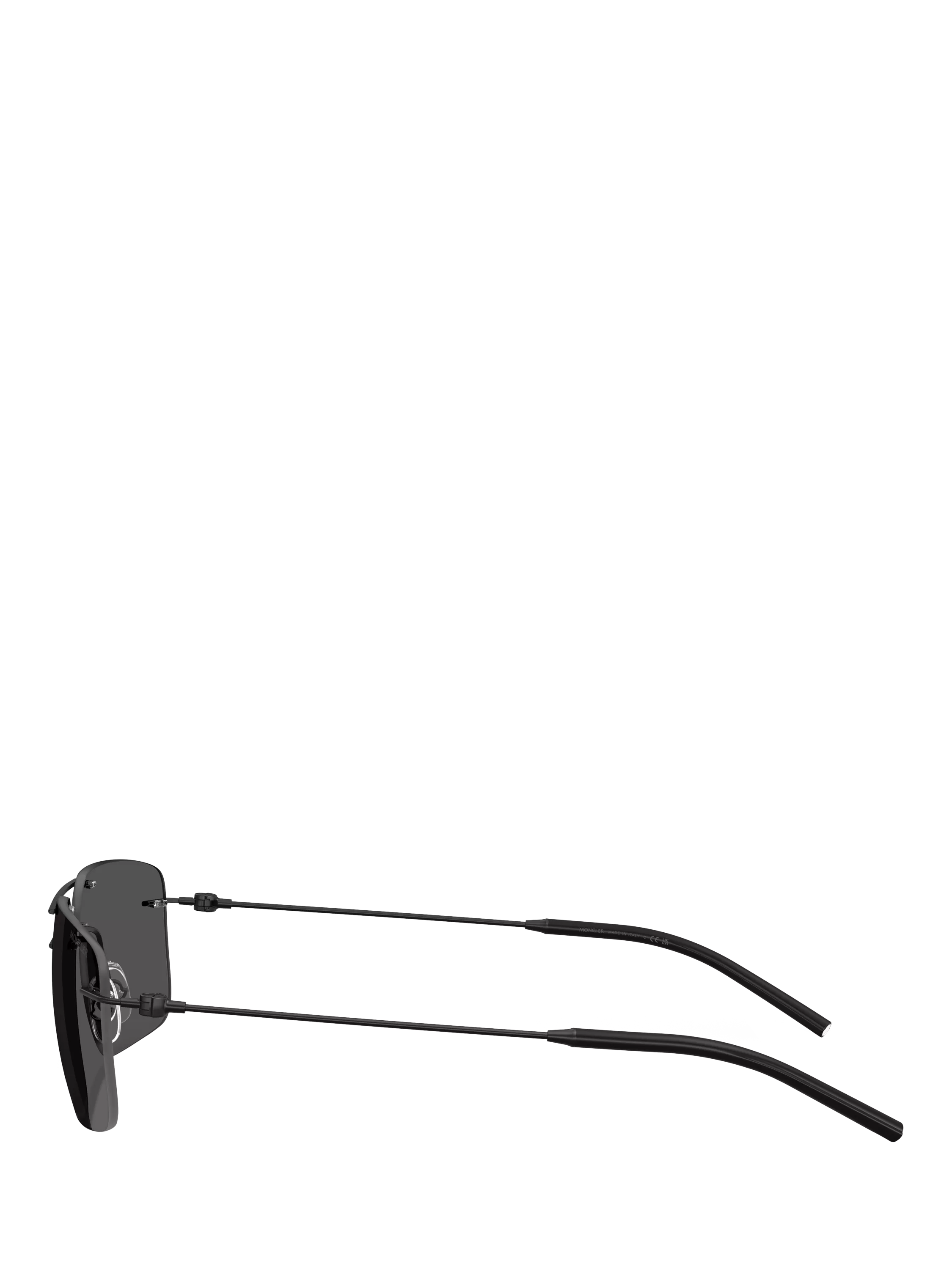 Moncler rectangular sunglasses matte black 56mm, imported from the UK