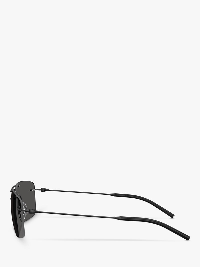 Moncler rectangular sunglasses matte black 56mm, imported from the UK