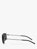 Moncler rectangular sunglasses matte black 56mm, imported from the UK