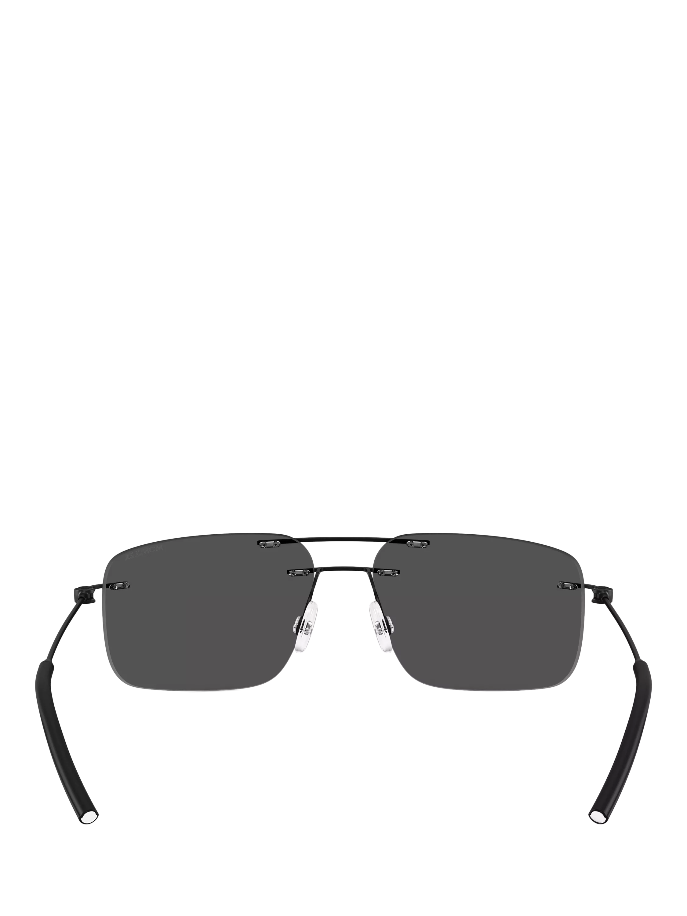 Moncler rectangular sunglasses matte black 56mm, imported from the UK