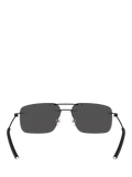 Moncler rectangular sunglasses matte black 56mm, imported from the UK