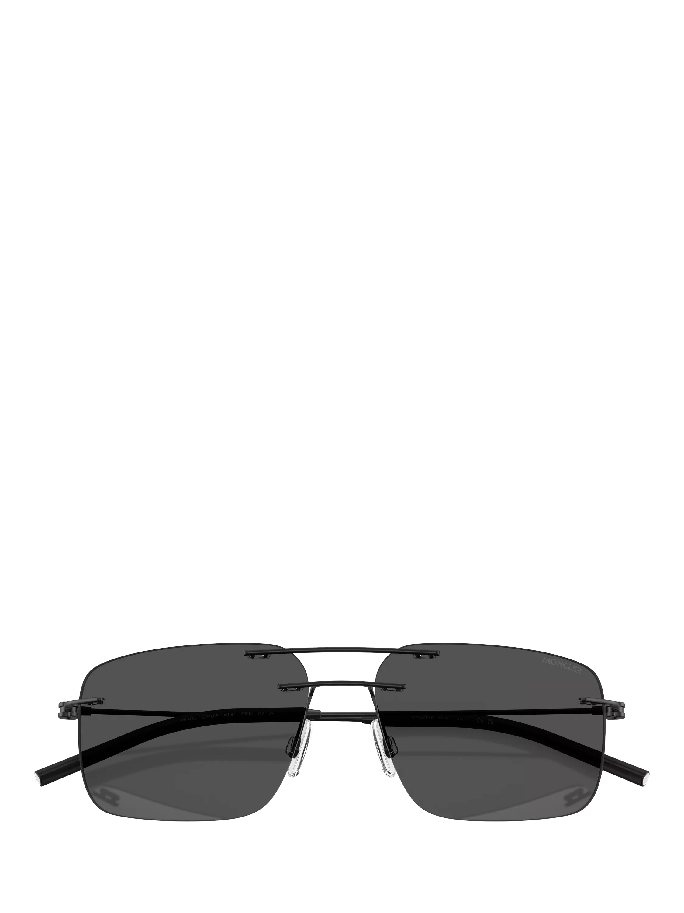 Moncler rectangular sunglasses matte black 56mm, imported from the UK