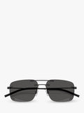 Moncler rectangular sunglasses matte black 56mm, imported from the UK