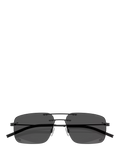 Moncler rectangular sunglasses matte black 56mm, imported from the UK