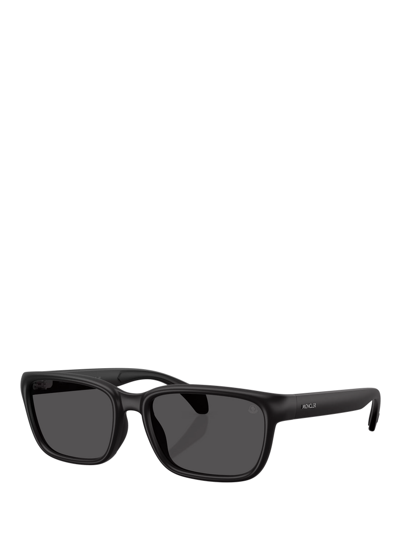 Moncler rectangular sunglasses matte black, imported from the UK
